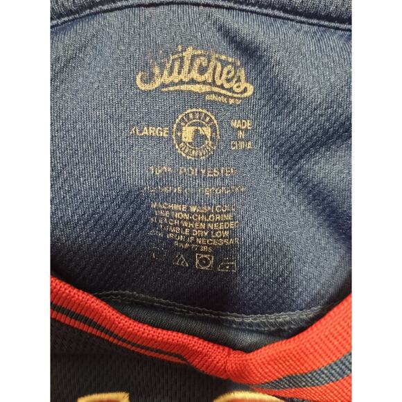 Stitches Embroidered Chicago Cubs Baseball Jersey Shirt XL Blue Red Pullover MLB - Picture 5 of 9